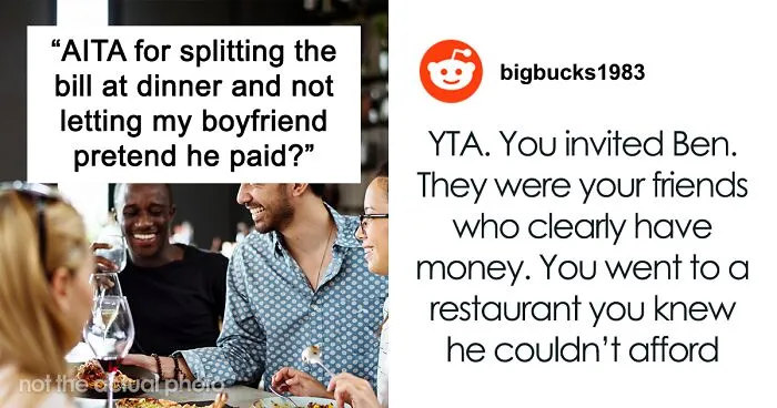 Woman Refuses To Let BF Pretend He Paid For Dinner To 'Save Face', Asks If She Was Wrong