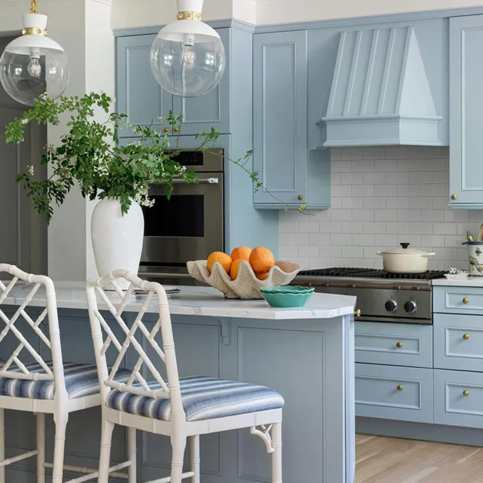 Combine Blue Cabinets With Other Kitchen Elements