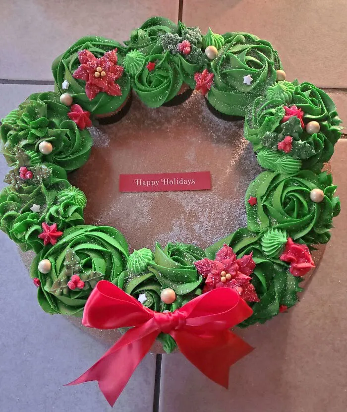 My Attempt At A Cupcake Wreath For My Son's Preschool Staff