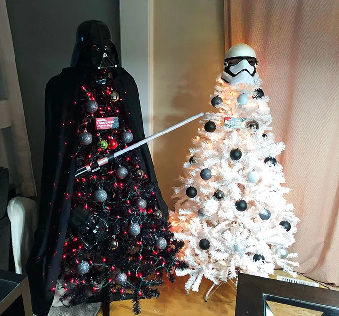 My Roommate's Idea Of Christmas Trees
