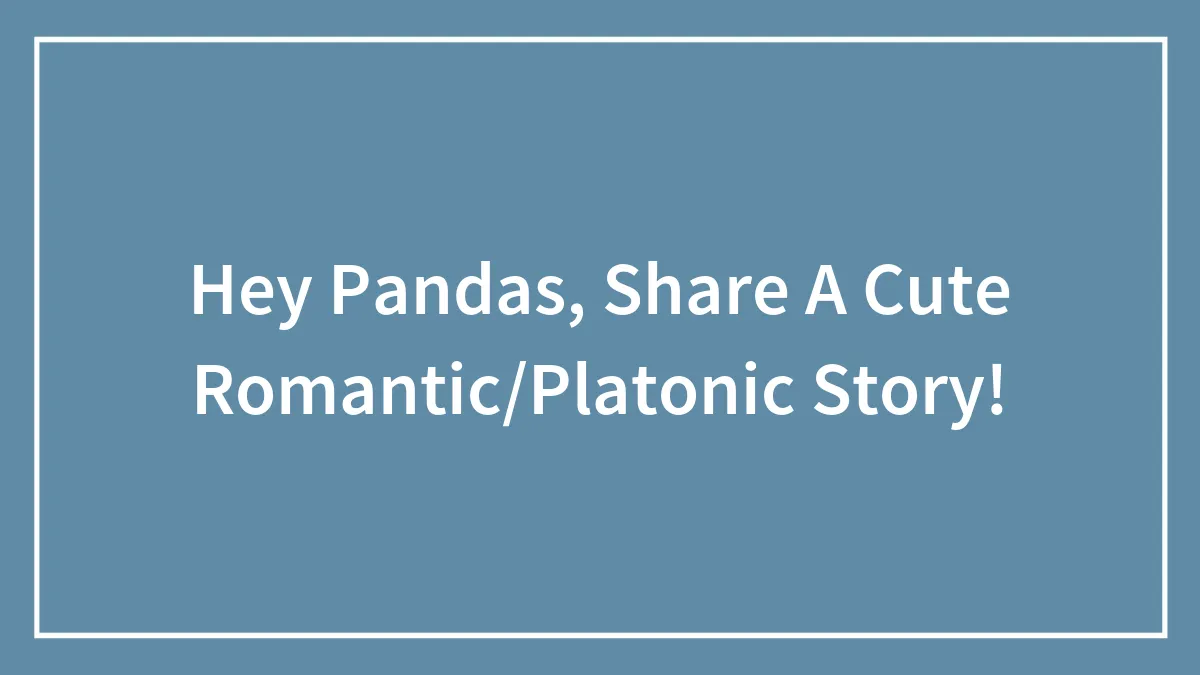 Hey Pandas, Share A Cute Romantic/Platonic Story!