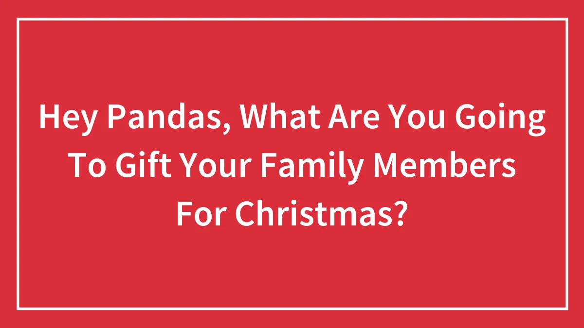 Hey Pandas, What Are You Going To Gift Your Family Members For Christmas? (Closed)