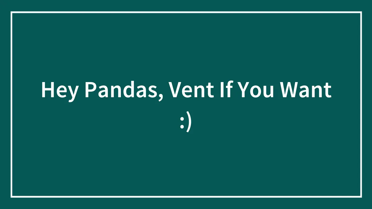 Hey Pandas, Vent If You Want :)