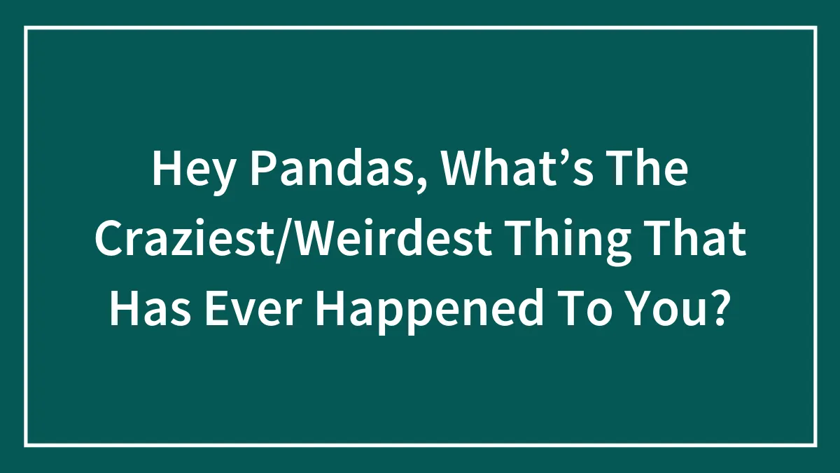 Hey Pandas, What’s The Craziest/Weirdest Thing That Has Ever Happened To You?