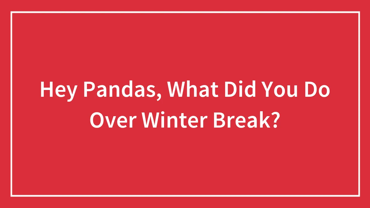 Hey Pandas, What Did You Do Over Winter Break? (Closed)