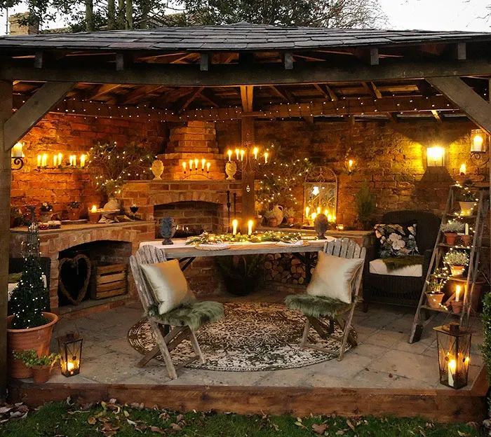 Christmas Ready. I’ve Transformed My Outside Room With Fairy Lights, Foraged Greenery And Lots And Lots Of Candles