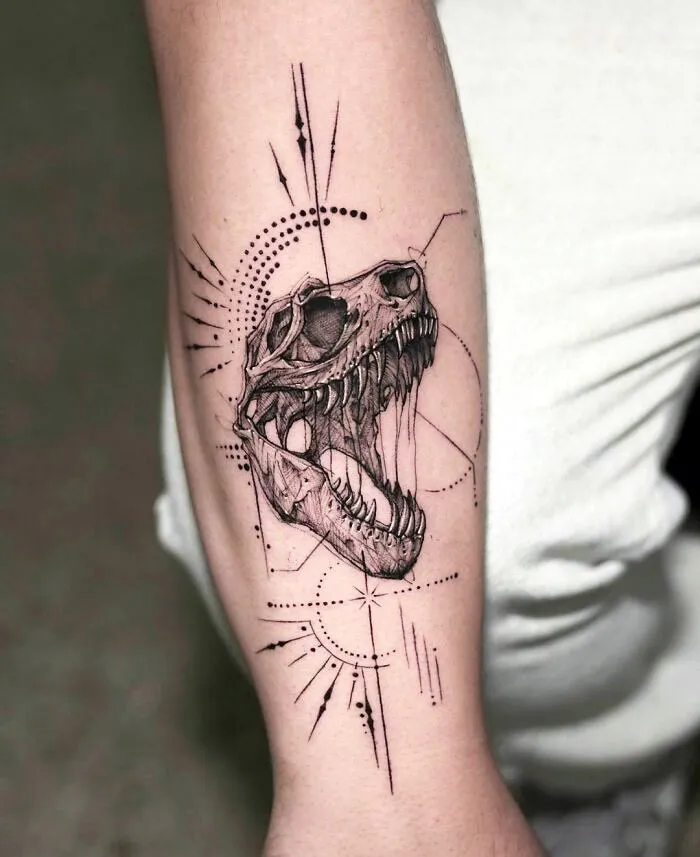 Does Everyone Like Geometric Art? T-Rex Skull
