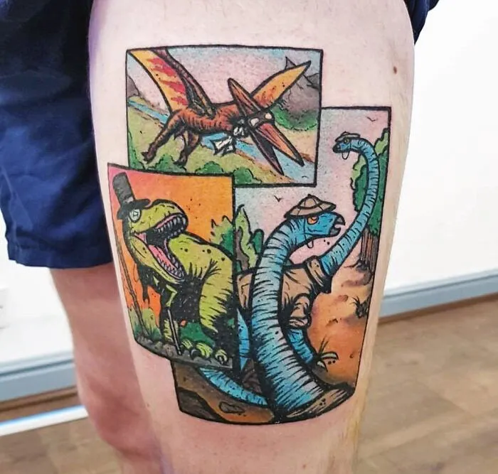 My Cartoon Dinosaurs' Tattoo