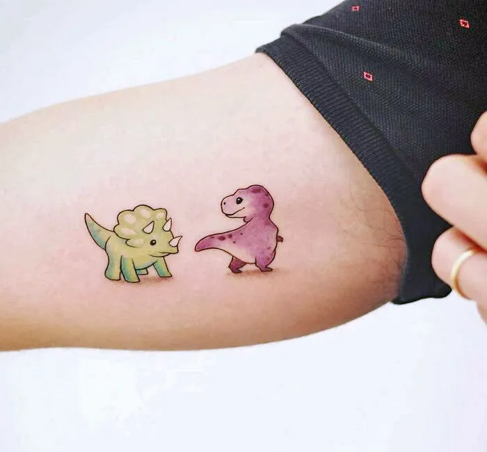 Watercolor Dinosaur Tattoo