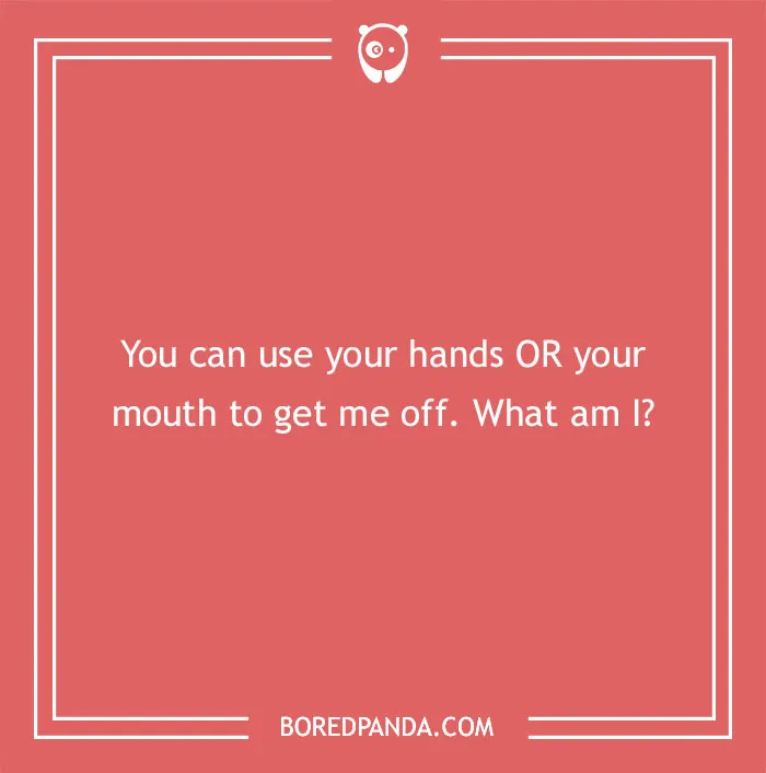 Riddle text on a red background with witty phrasing, challenging perception and understanding.