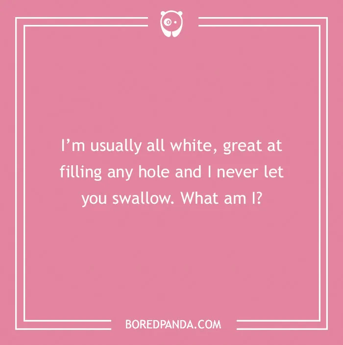 Dirty riddle text on pink background from Bored Panda.