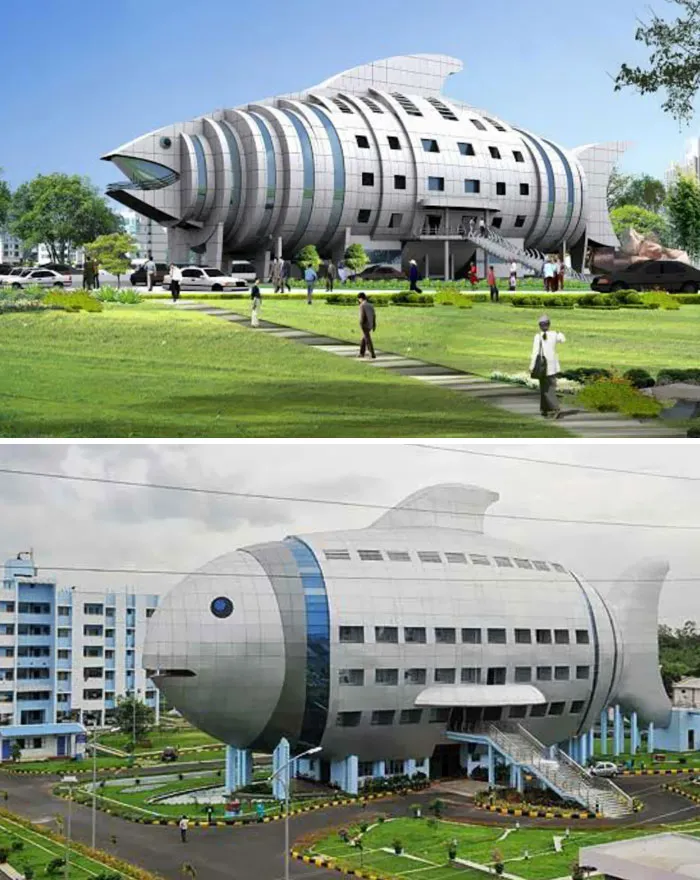 Diseño enviado por el arquitecto VS lo que acabaron construyendo