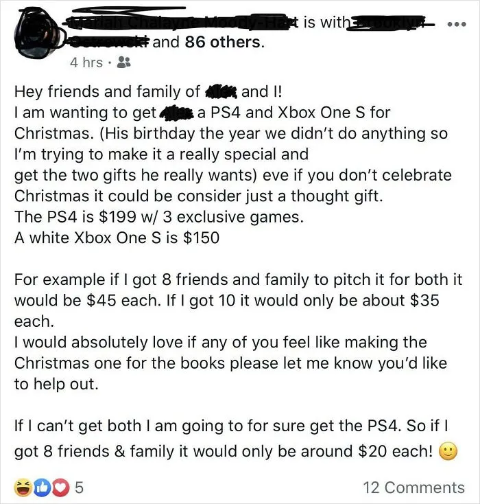 I’m Trying To Get My Husband The 2 Gifts He Wants For Christmas But Please I Need Friends & Family To Actually Pay For It