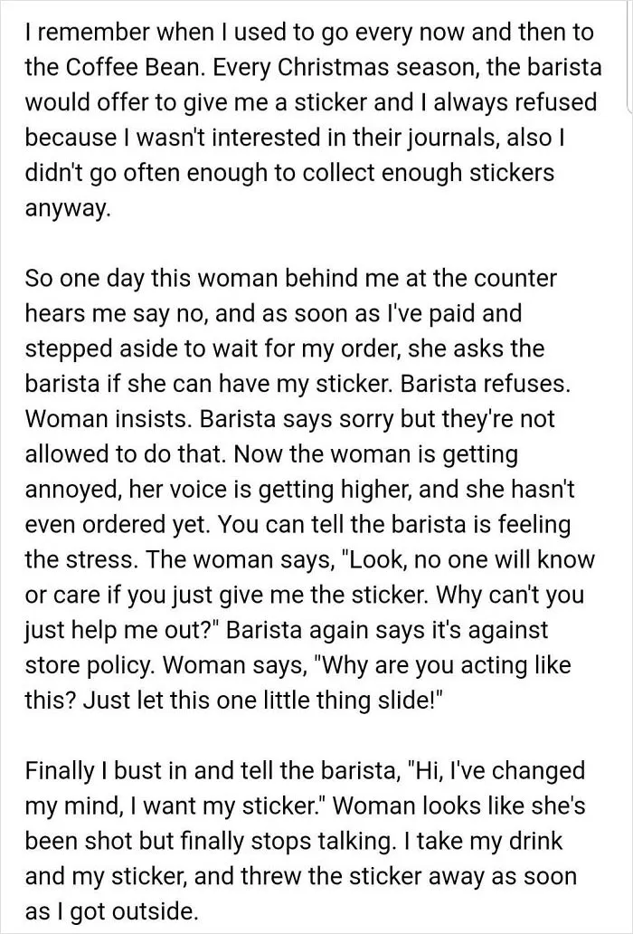 A Christmas-Themed Tale Of One Entitled Woman's Quest For A Free Coffee Shop Journal