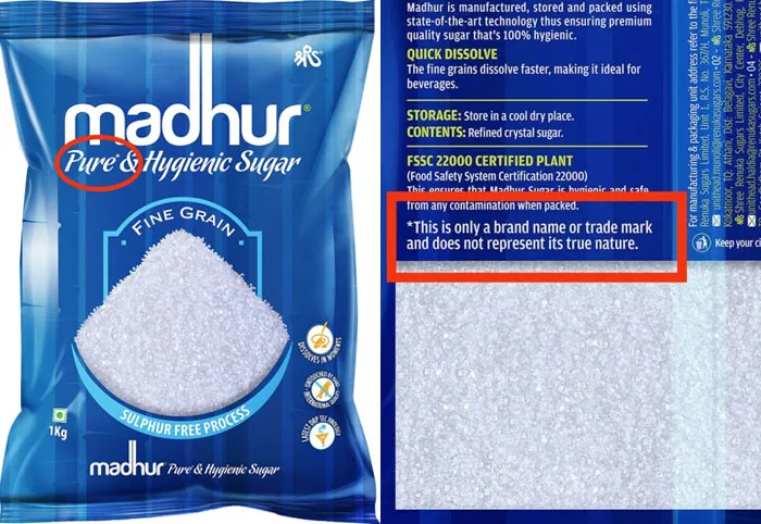 Everything Is In A Name. This Is A Sugar Packet And The Company Announces That It's Pure And Hygienic