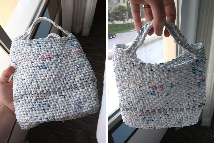 We Have Been Overrun With Plastic Bags. I Decided To Save Money On Crochet Yarn, And Just Use Grocery Bags To Make Reusable Bags. Result Turned Out Better Than Expected