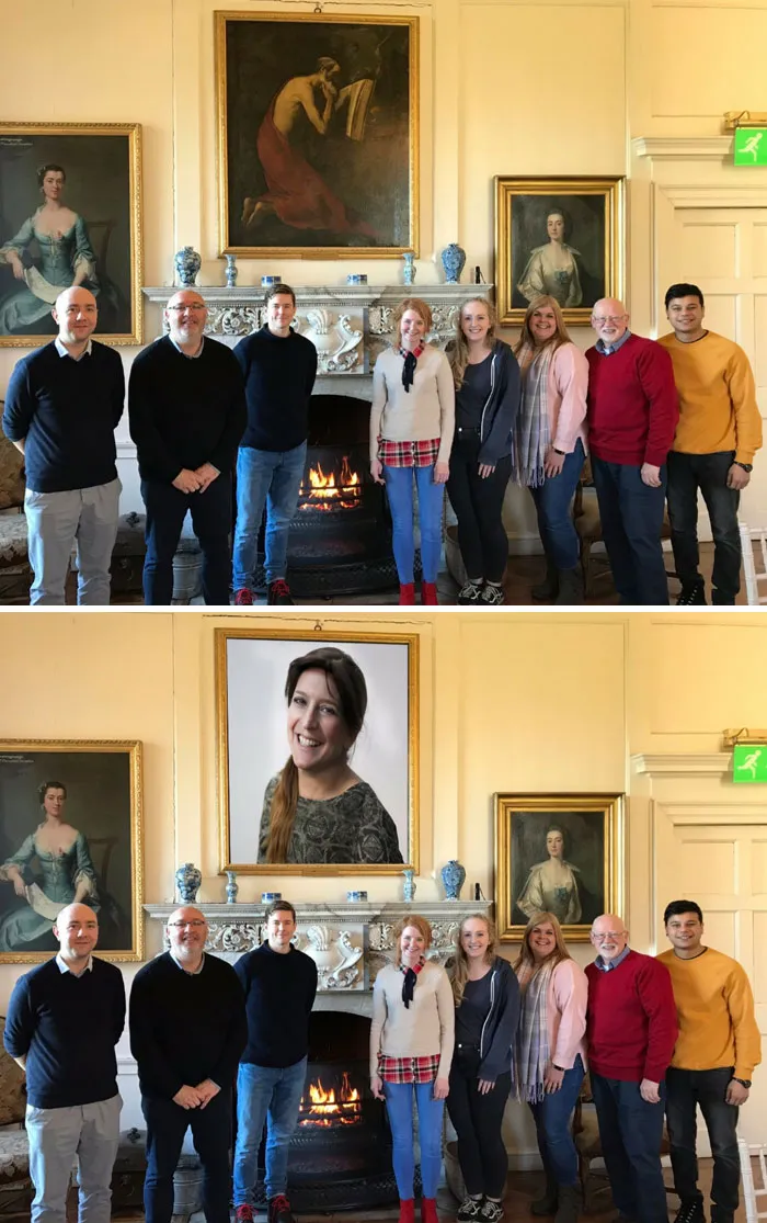 My Mom Missed A Group Photo So She Offered To Photoshop Herself In
