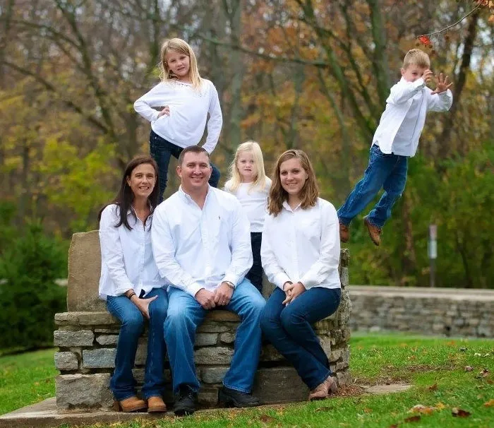 Family Photo From Last Fall: We Had To Physically Restrain My Little Brother And When He Finally Got To Jump, The Photographer Caught This Gem