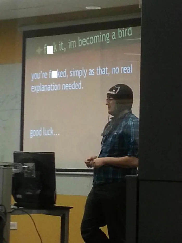 Funny presentation about becoming a bird