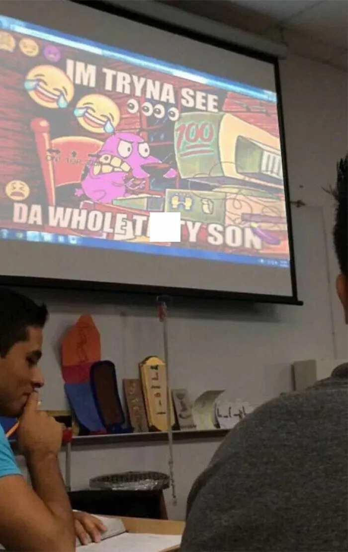 Im tryna see da whole tit*y son meme