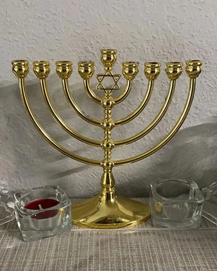 Hanukkah Menorah With Traditional Star Polished: That's just as perfect for gifting as it is for lighting up your own home!
