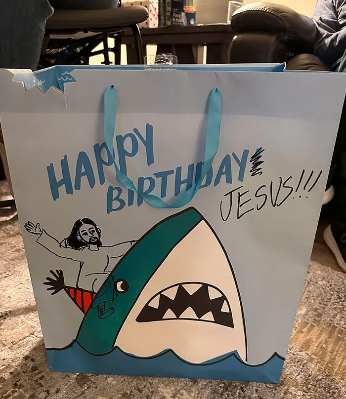 No More Christmas Wrapping Supplies Left At The Store, So My Daughter Made This