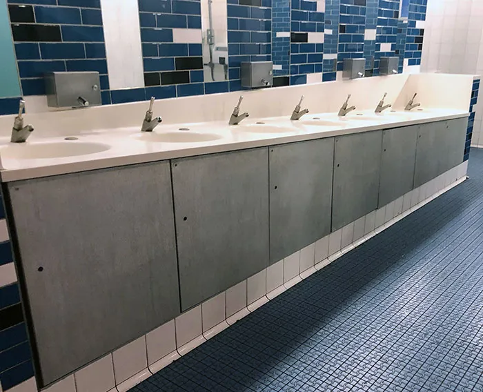 These Kids' Toilets In A London Museum Whose Sinks Slope To Cater To Progressively Shorter Children