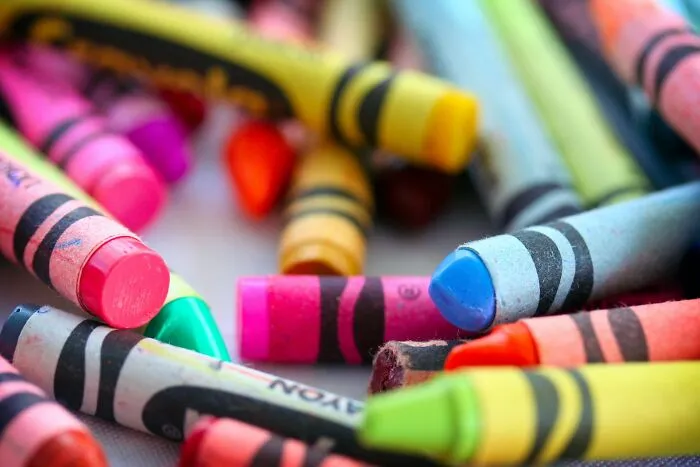 A pile of colorful, used crayons. These could be used to create horrible resumes.