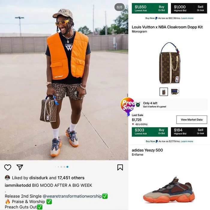 Pastor Mike Throwing A Fit With The Lv Dopp Kit/Yeezy Combo