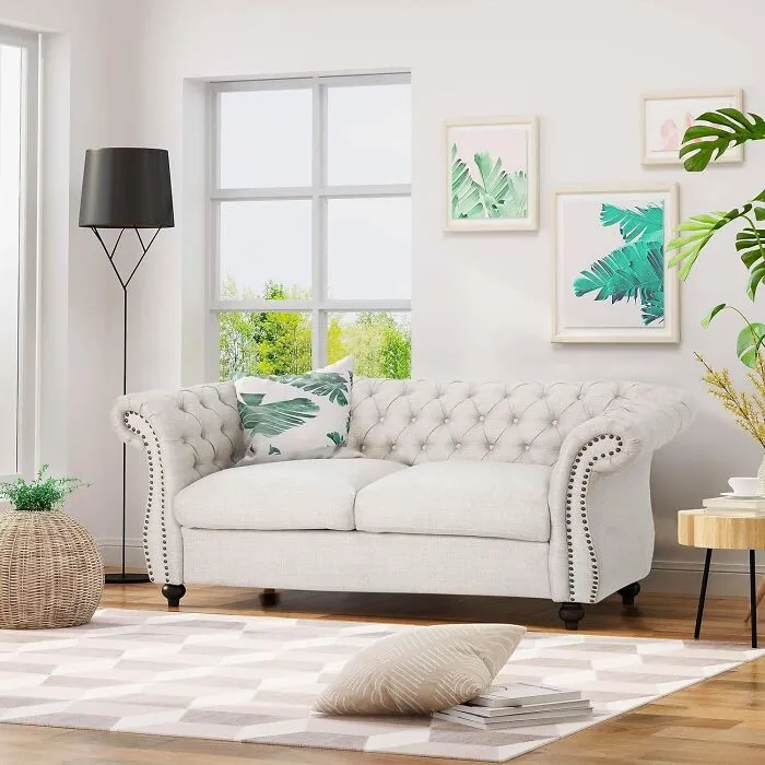 Christopher Knight Home Karen Chesterfield Loveseat Sofa