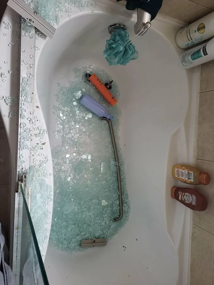 Estaba en la cama cuando escuché un ruido de cristales rompiéndose