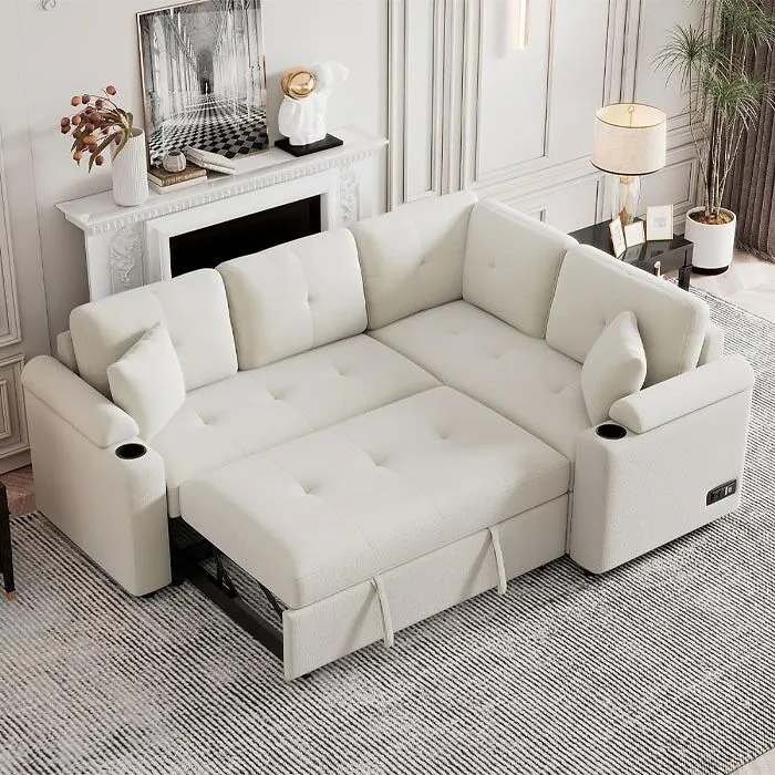 UBGO L-Shape White Sectional Couch