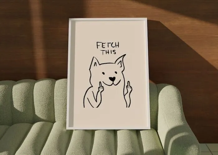 Tired Of The Same Old Holy Pictures? Switch It Up With This Godly Middle Finger Moment And Let 'Fetch This' Be The Sinfully Funny Highlight On Your Wall.