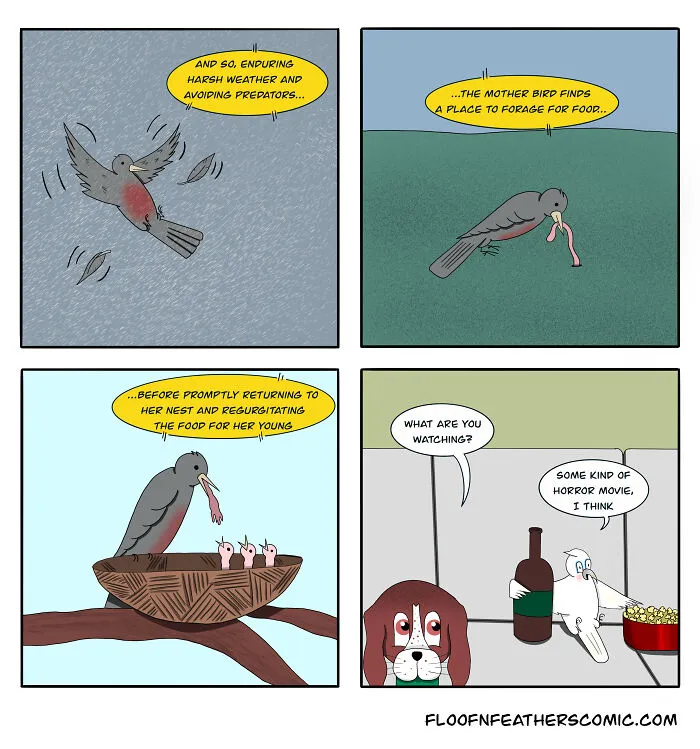 My “Floof n’ Feathers” Comics Are Inspired By The Everyday Antics Of My Real-Life Pets (12 Pics)