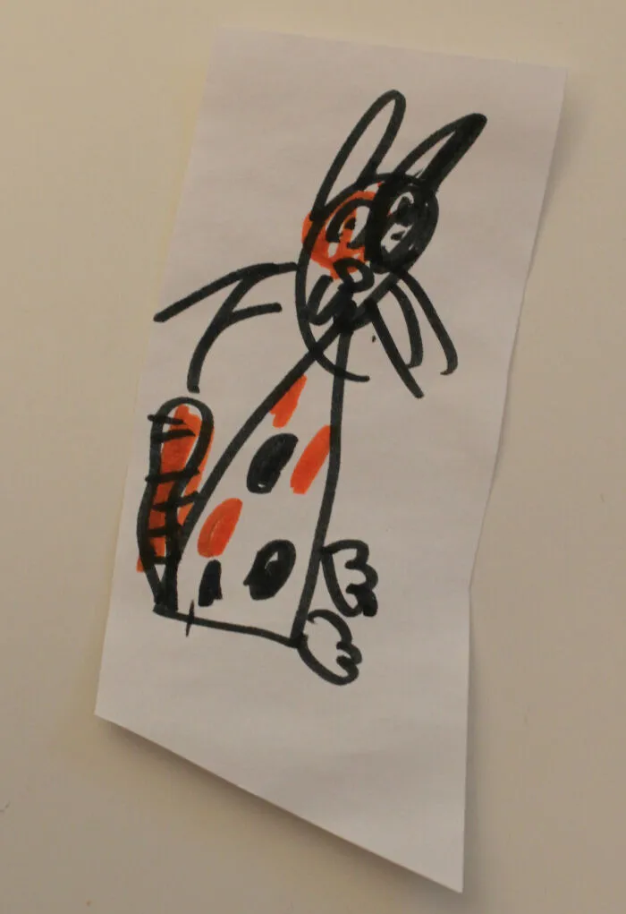 My Daughter Was Concerned, Because Her Classmates Don't Know What Her Cat Looks Like. She Drew 21 Of These To Give Out At Her Kindergarten Valentine's Day Party