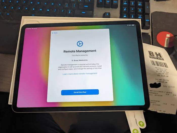 Brand New iPad Already Logged In