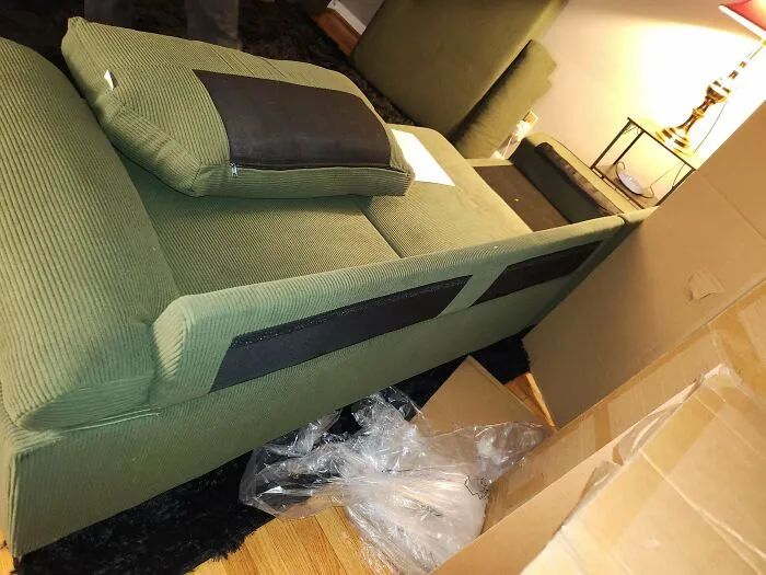 New Couch Has Cushion Velcro On The Wrong Side