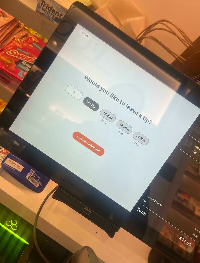 Tipping Option At Newark Airport Self-Checkout Counters