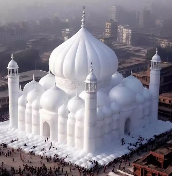 White architectural design resembling the Taj Mahal, featured on the "Call It Design" Instagram page.
