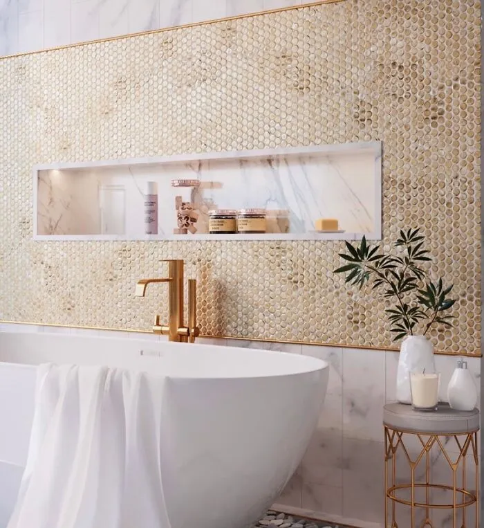  Penny Tiles Create Luxurious Mosaics
