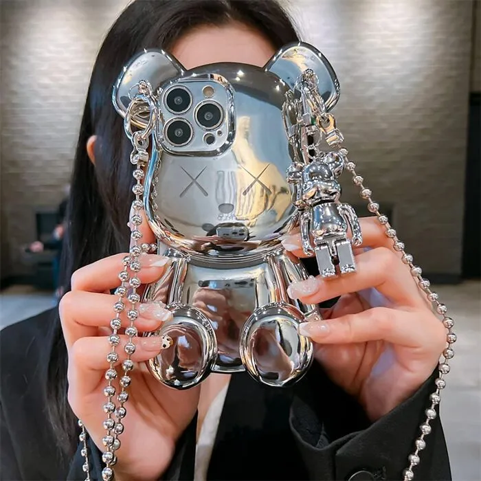 For K-Wave Enthusiasts: Rock That Twinkle Twinkle Little Bear Look With A Sparkle Bling Cover That's Sure To Turn Heads. Flaunt Your Phone Like It's The Latest Fashion — With A Silver Teddy Bear Charm And Bell That Says, "Yeah, I Like To Stand Out."