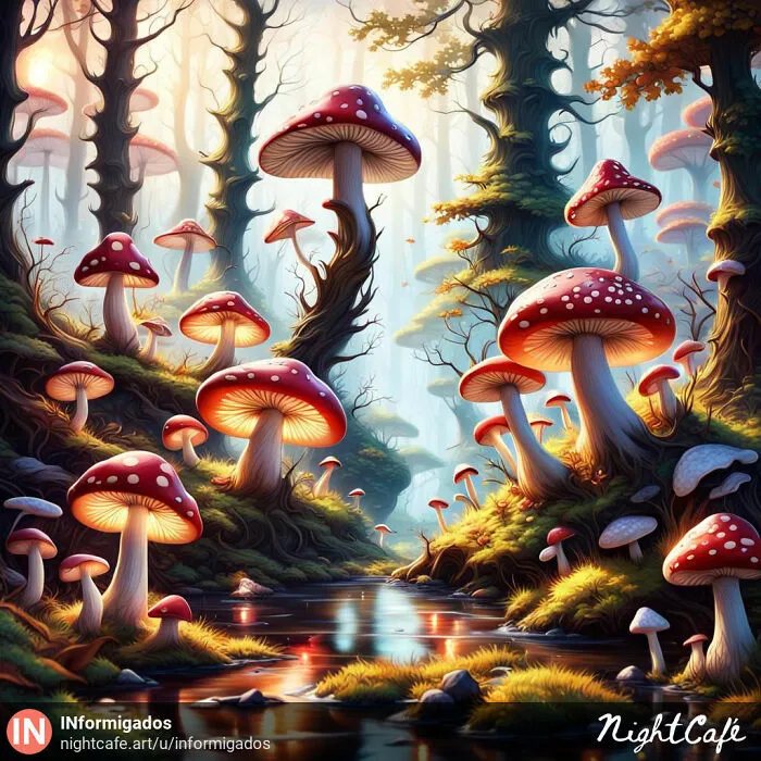 Forest With Mushrooms