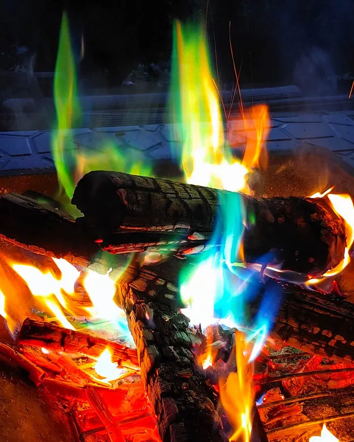 Colorful flames creating a warm ambiance, perfect for affordable Valentine's Day gifts.