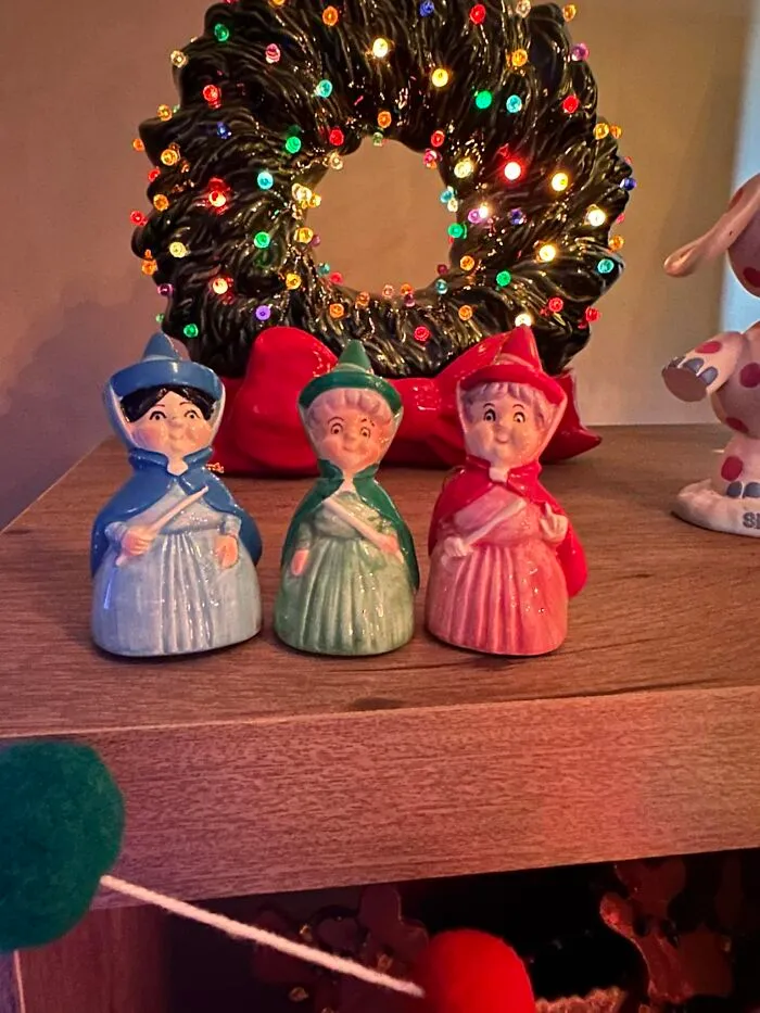 My Absolute Wonderful Thrifted Find!!! The 3 Fairy Godmothers From Sleeping Beauty. I Have A Few Of These Disney Characters From The 50-60’s So I’m Always So Excited When I Find Different Characters!