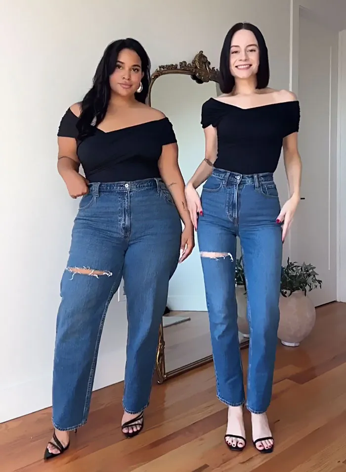 “Style, Not Size”: Two Friends Wear The Same Outfit To Show There Is No “Ideal” Body Type (38 New Pics)