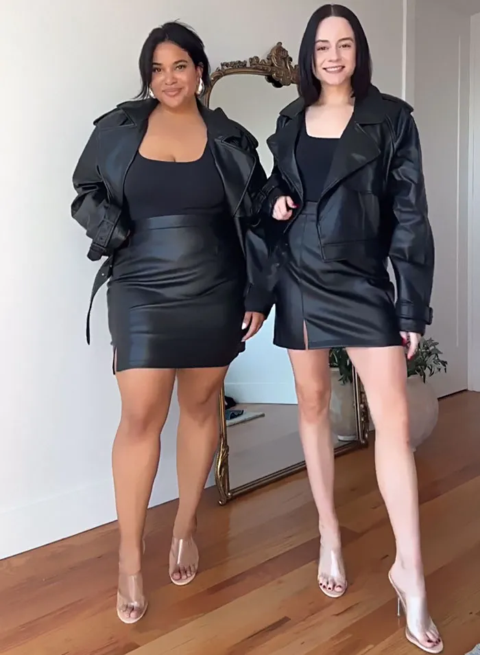 “Style, Not Size”: Two Friends Wear The Same Outfit To Show There Is No “Ideal” Body Type (38 New Pics)