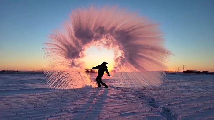 Calgary, Alberta This Morning!  Hot Water Freezes Faster Than Cold Water Due To The "Mpemba Effect"!