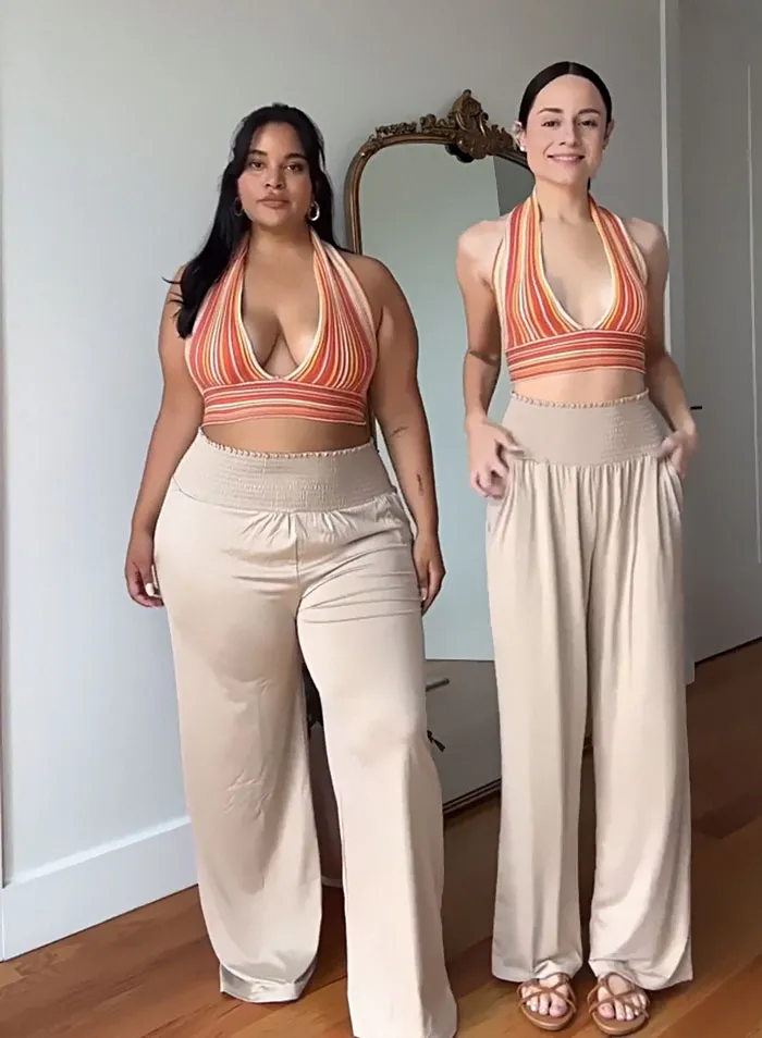 “Style, Not Size”: Two Friends Wear The Same Outfit To Show There Is No “Ideal” Body Type (38 New Pics)