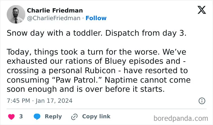30 Times Parents Made The Internet Giggle With Their Snow Day Struggles