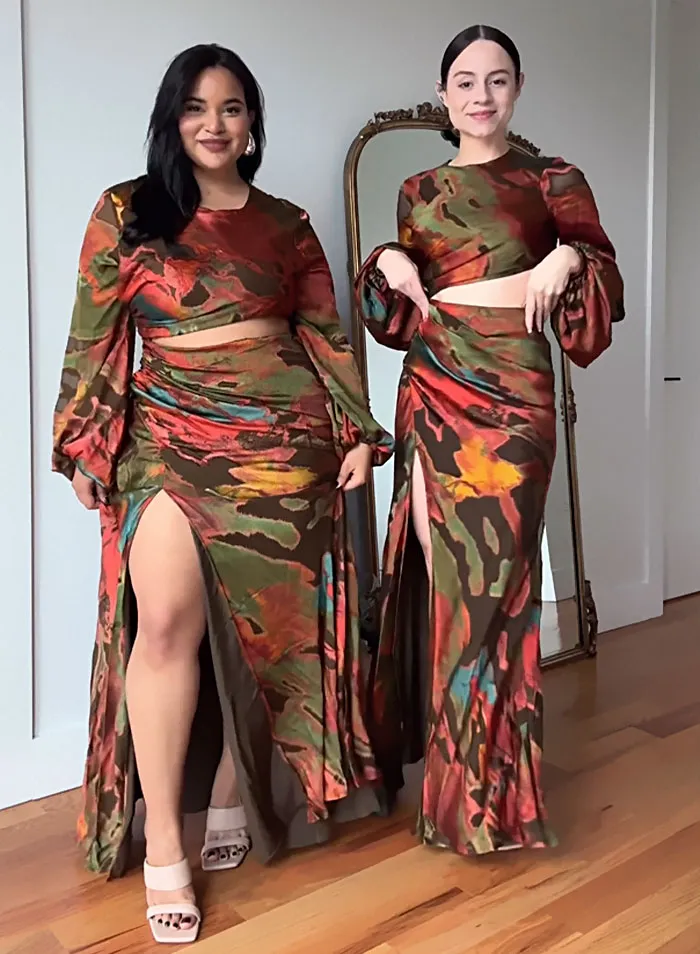 “Style, Not Size”: Two Friends Wear The Same Outfit To Show There Is No “Ideal” Body Type (38 New Pics)